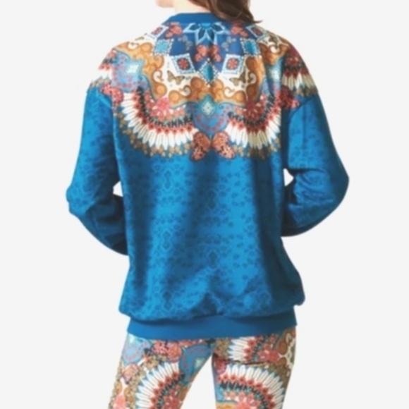 FARM RIO × ADIDAS Collab BLUE Butterflies FEATHERS Leggings P/O Sweatshirt SET S - Picture 3 of 16